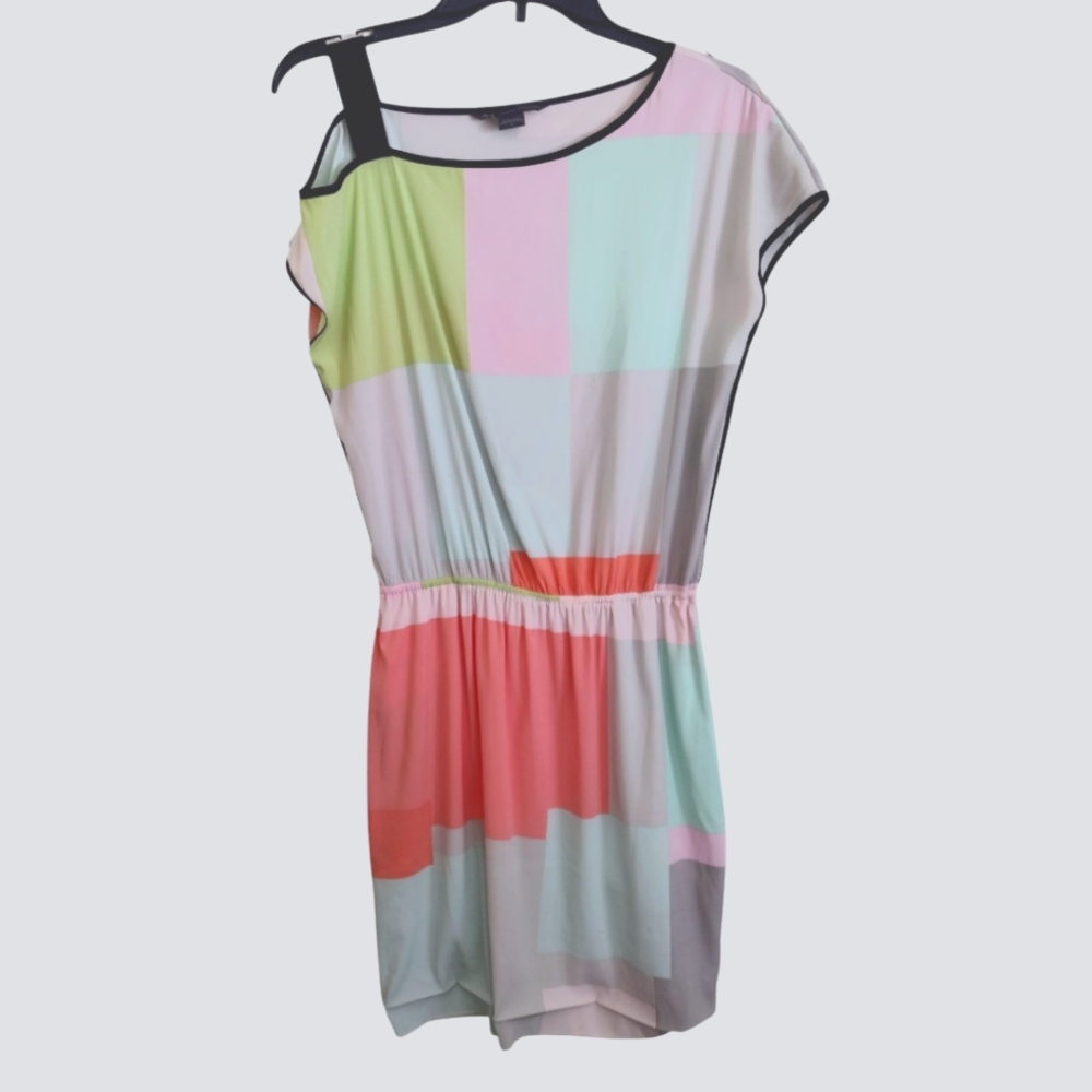 Armani Exchange Colorful Pastel Geometric Asymmetrical Dress Size 0